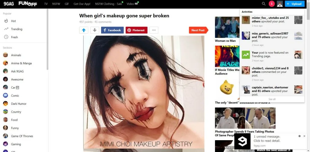 page of 9gag